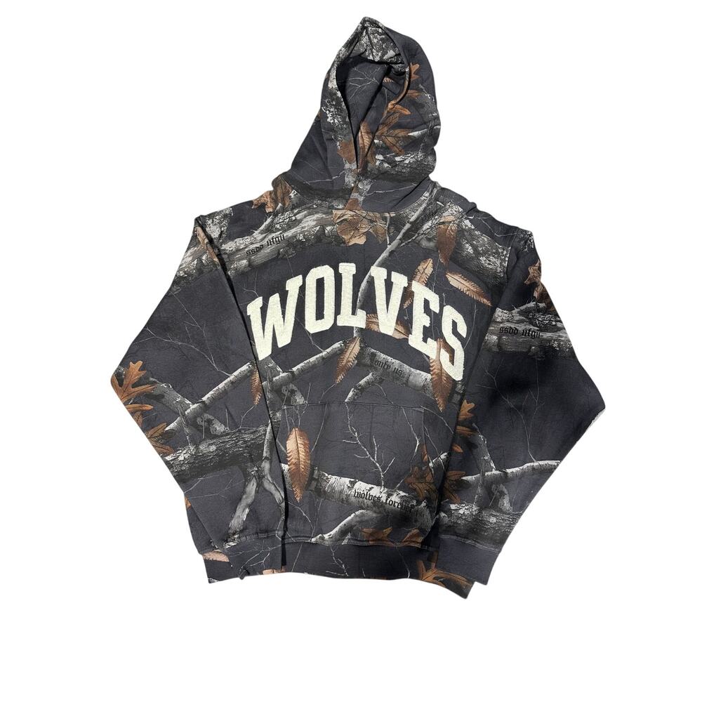 Darc Sport Wolves Woodland Camo Pullover Hoodie NWT